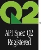 Logo of the API Spec Q2 Registered certification featuring a green Q2 design on a black background.