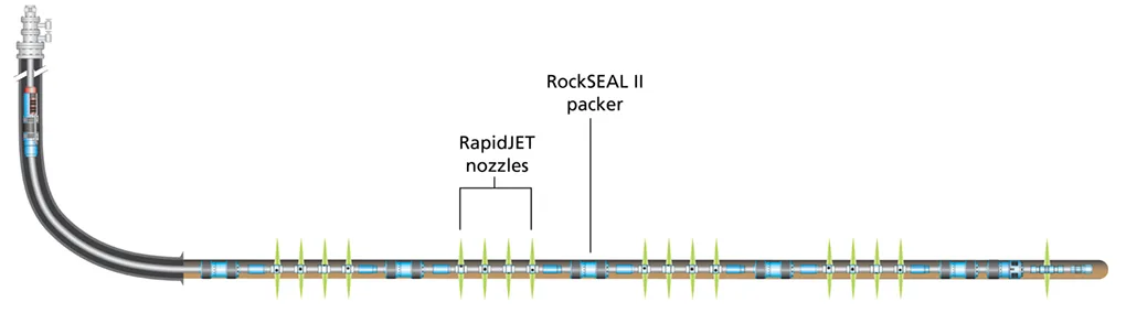 Diagram of the RAPID microfluidic obstacle device showing labeled RAPID-1 and RAPID-2 modules and radial pillars.