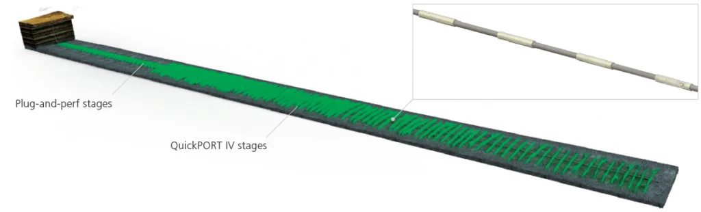 Alt text: A green ruler with marked measurements and a thin metal rod placed above it on a white background.