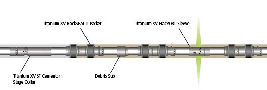 Close-up image of a fishing rod highlighting labeled sections including the rod tip, various guide rings, and the connecting joints.